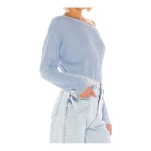 Tularosa Cole Sweater in dusty Blue Size S Asymmetrical neckline Kawaii Grunge